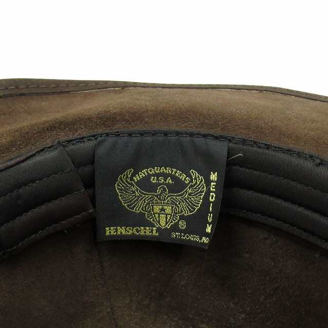 【中古】ヘンシェルハット HENSCHEL HAT USA製 カウレザー テンガロン ウエスタン ハット 帽子 サイズM ブラウン