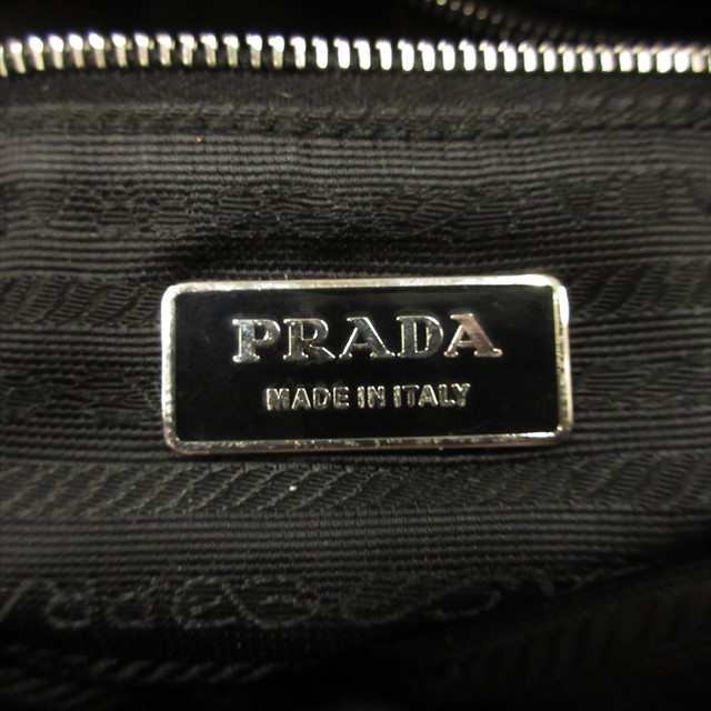 【中古】プラダ PRADA トライアングルロゴ ナイロン トート ハンド バッグ 鞄 三角ロゴ プレート カデナ クロシェット