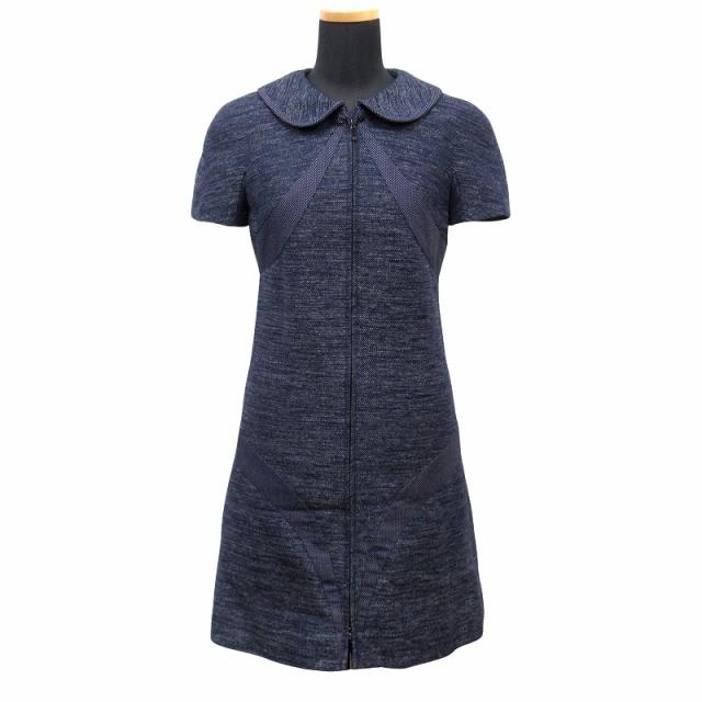 【中古】美品 13P シャネル CHANEL デニム ワンピース ドレス ドット P45501W05264 ココマーク カメリア 裏地■11 の通販は