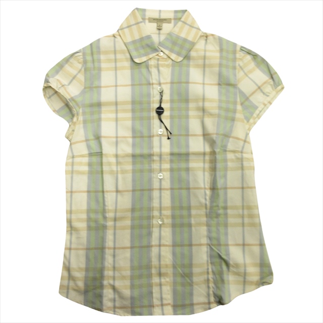 【中古】未使用品 バーバリー ロンドン BURBERRY LONDON フレンチスリーブ チェック シャツ ブラウス カットソーの通販は