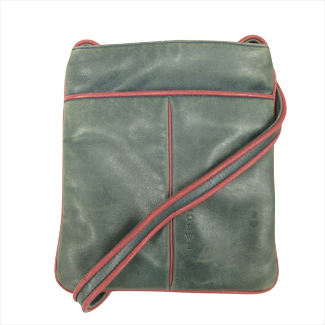 【中古】ロエベ vintage LOEWE 90's レザー ショルダー クロスボディ バッグ 鞄 ロゴ ポシェット オールド ビンテージの通販は