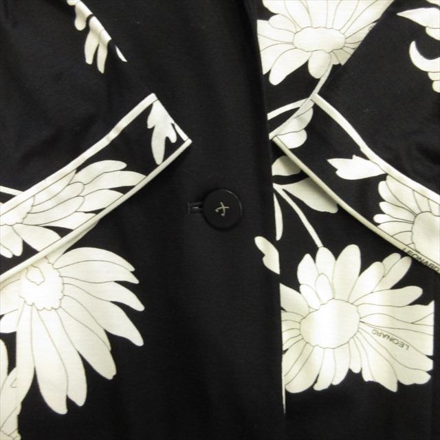 中古】美品 レオナール LEONARD 花柄 テーラード ジャケット ブレザー  