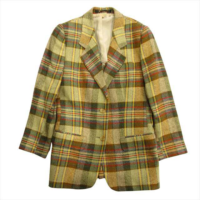 【中古】ダックス DAKS 90's シルク100% テーラード ジャケット ブレザー 背抜き チェック オールド ビンテージ の通販は