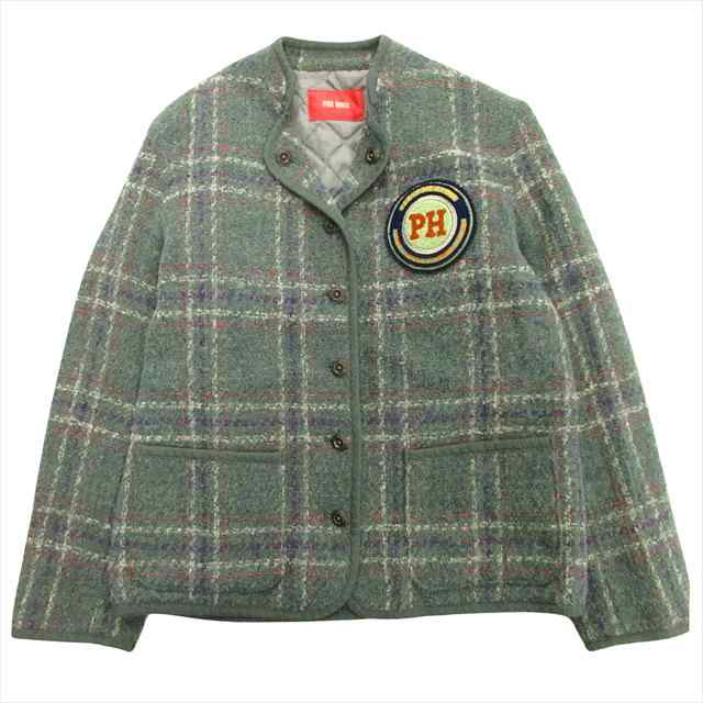 【中古】美品 ピンクハウス PINK HOUSE 90's 00's 縮絨 パデット ジャケット ブルゾン テーラード ブレザー ウールの通販は 11,020円