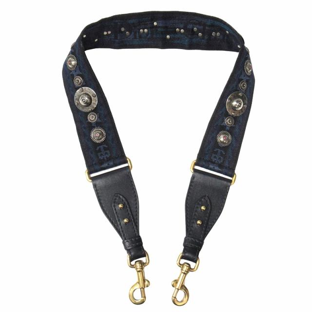 【中古】良品 クリスチャンディオール Dior ロゴ コンチョ ショルダー ストラップ キャンバス レザー ネイティブ▽12 の通販は 43,800円
