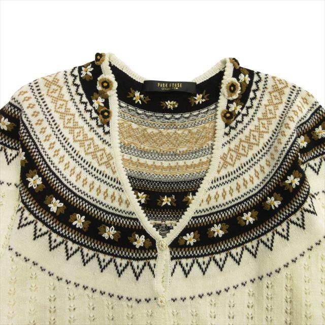 【中古】美品 ピンクハウス PINK HOUSE 90's フラワー 刺繍 カーディガン ニット セーター コットン 花 オールドの通販は
