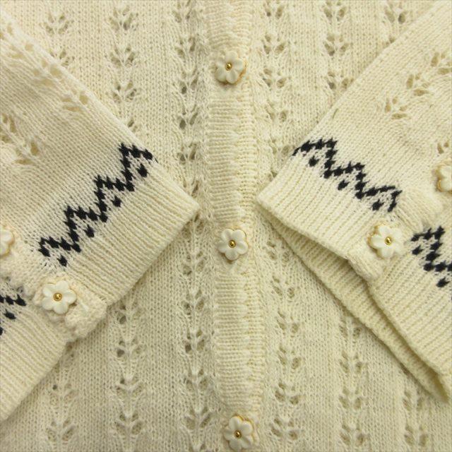 【中古】美品 ピンクハウス PINK HOUSE 90's フラワー 刺繍 カーディガン ニット セーター コットン 花 オールドの通販は