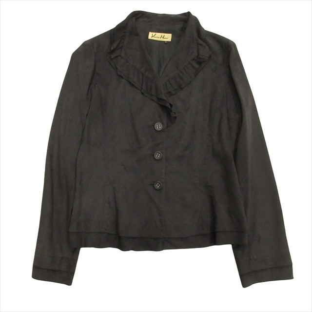 【中古】美品 ユキコハナイ YUKIKO HANAI フェイクスエード シャツ ジャケット ブルゾン ピーチスキン フリル 旧タグの通販は