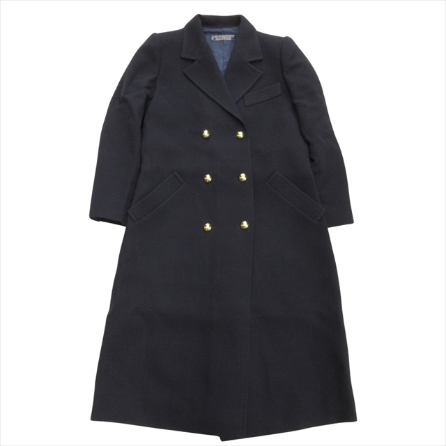 【中古】美品 ジバンシィ GIVENCHY 90's ダブルブレスト チェスター コート ジャケット ブルゾン 金ボタン ウールの通販は