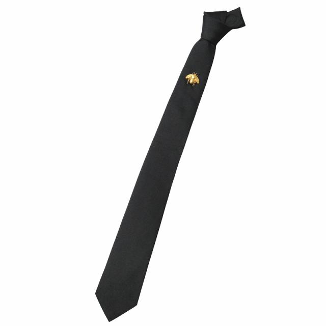 【中古】未使用品 22ss ディオール DIOR BEE 金具 シルク ナロータイ CDロゴ 刺繍 ネクタイ 蜂 スーツ 黒 ■12 の通販は