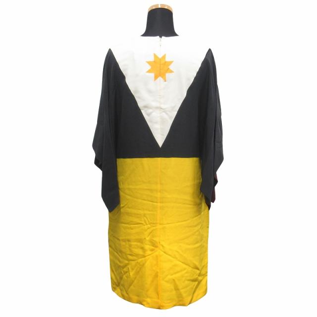 【中古】未使用品 21aw バーバリー ロンドン シルク ケープ ワンピース ドレス リカルドティッシ ジオメトリック▽７ 中古】未使用品 21aw バーバリー ロンドン シルク ケープ ワンピース