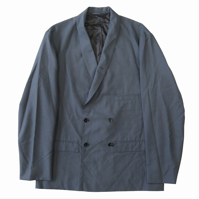 【中古】美品 ルメール LEMAIRE ダブルブレスト ショールカラー テーラード ジャケット ブレザー 総裏 サイズL