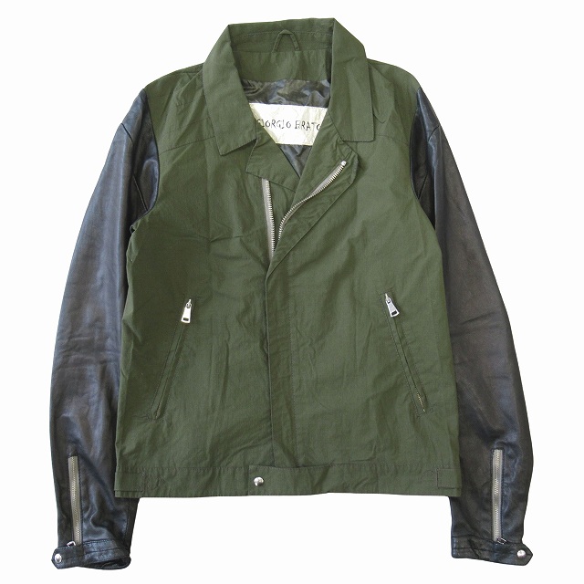 giorgio brato ジョルジオブラット レザージャケット 46 オリーブ