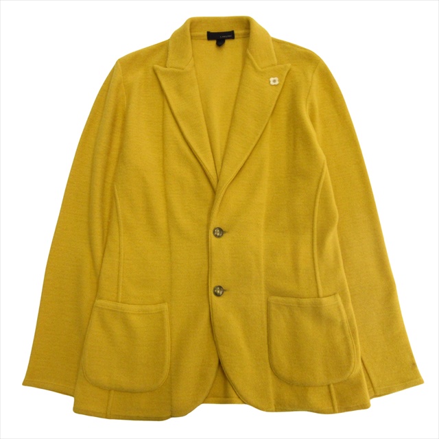 【美品】ラルディーニ　テーラードジャケット　L リネン100 紺　ブートニエール 美品】ラルディーニ テーラードジャケット L リネン100 紺