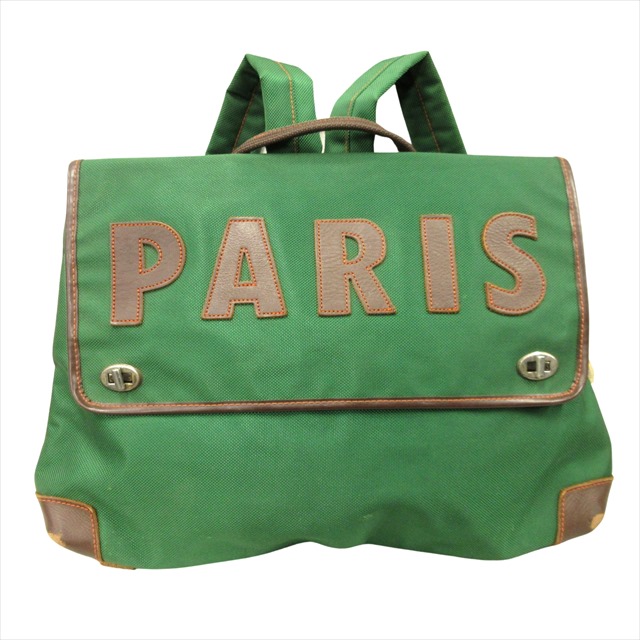 【中古】パーソンズ PERSON'S PARIS 2way バッグ 鞄 リュック ハンド トート オールド ビンテージ ヴィンテージ 緑 の通販は 5,040円