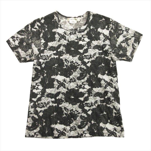 【中古】15aw コムデギャルソン COMME des GARCONS フラワープリント Tシャツ カットソー 花柄 アーカイブ XS 黒 の通販は 8,800円