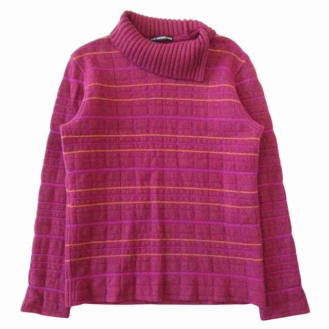 【中古】17AW イッセイミヤケメン ISSEY MIYAKE MEN ウール タートルネック ニット セーター カットソー 長袖 格子柄 その他ニット・セーター