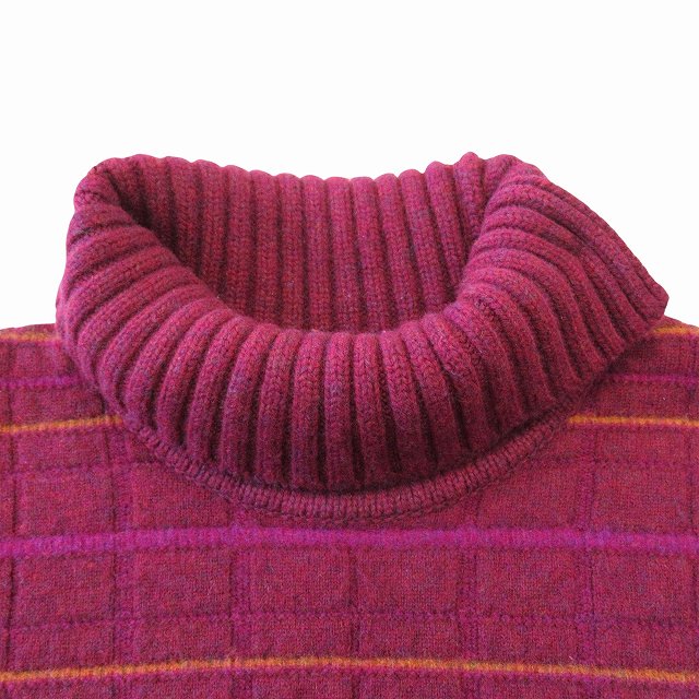 【中古】17AW イッセイミヤケメン ISSEY MIYAKE MEN ウール タートルネック ニット セーター カットソー 長袖 格子柄 その他ニット・セーター