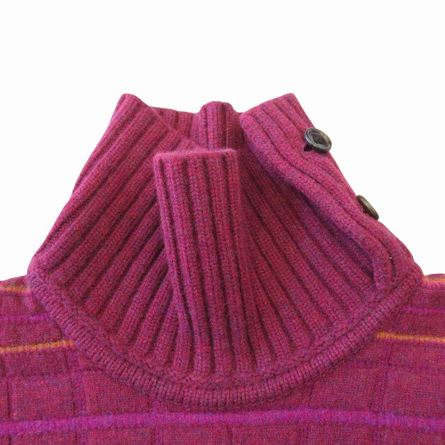 【中古】17AW イッセイミヤケメン ISSEY MIYAKE MEN ウール タートルネック ニット セーター カットソー 長袖 格子柄 その他ニット・セーター