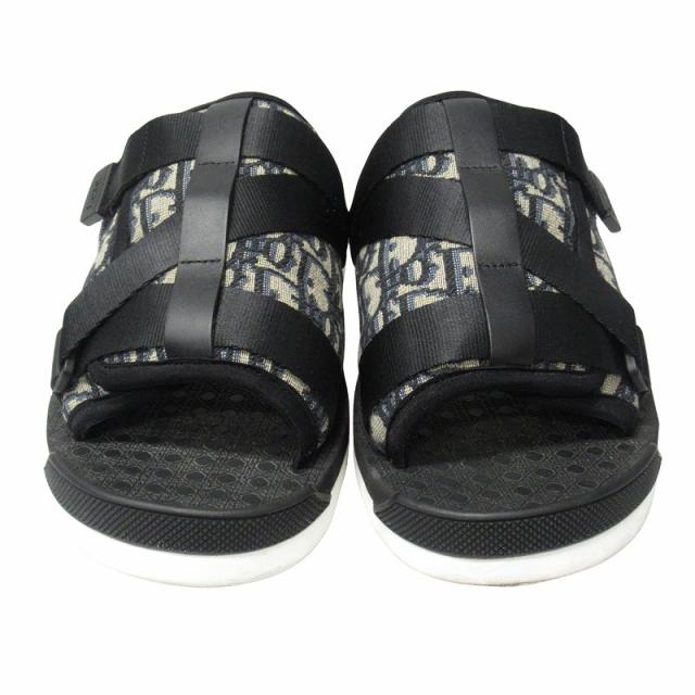 【中古】良品 ディオール DIOR アルファ スライド サンダル オブリーク ジャカード Alpha シューズ 靴  42（27cm） 中古】良品 ディオール DIOR アルファ スライド サンダル オブリーク