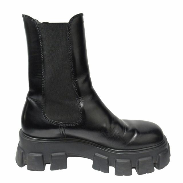 中古】プラダ PRADA モノリス ブラッシュド レザー チェルシー
