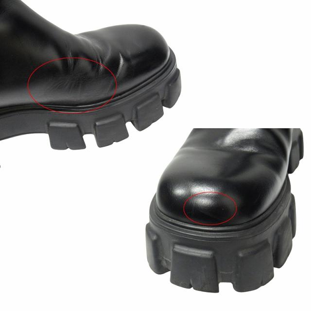 中古】プラダ PRADA モノリス ブラッシュド レザー チェルシー