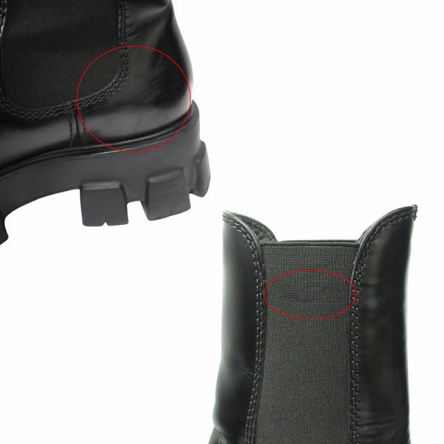 プラダ PRADA レザーサイドゴアブーツブラック/シューズ PRADA プラダ ブーツ シューズ レザー チェルシーブーツ 1T744N