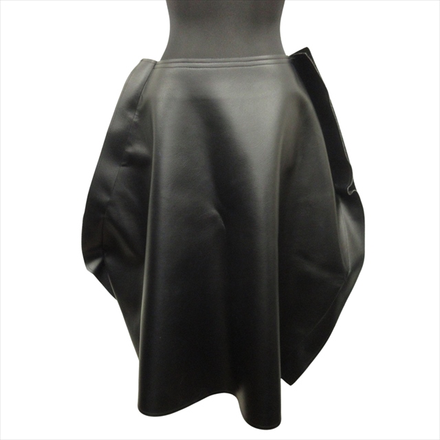 【中古】17aw コムデギャルソン COMME des GARCONS フェイクレザー バルーン スカート ロング カットオフ