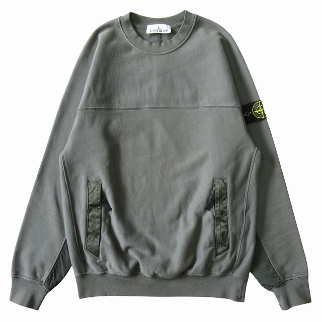 【中古】極美品 24SS ストーンアイランド STONE  コンパスバッジ ロゴ スウェット シャツ トレーナー サイズS