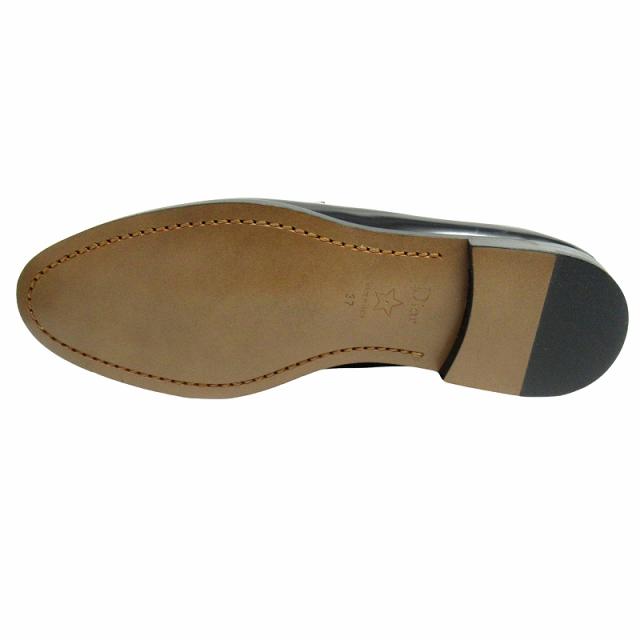 【中古】未使用品 クリスチャンディオール ボーイ "DiorBoy" ロゴプレート ローファー レザー シューズ■２