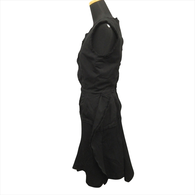 【中古】美品 10ss コムデギャルソン COMME des GARCONS ポリ縮絨 インサウドアウト ワンピース ドレス ひざ丈