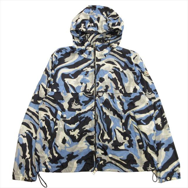 【中古】16ss モンクレール MONCLER FAYENCE ナイロン パーカー ジャケット ブルゾン カモフラ 迷彩 ロゴ ワッペン