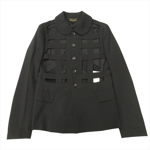 【中古】美品 12ss コムデギャルソン COMME des GARCONS ボンテージ ジャケット ブルゾン カットアウト ハーネス