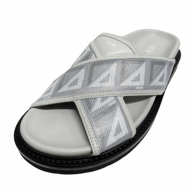 【中古】未使用品 ディオール DIOR アクア CD ダイヤモンド レザー サンダル シューズ ロゴ スライド 39 ■２ 中古】未使用品 ディオール DIOR アクア CD ダイヤモンド レザー