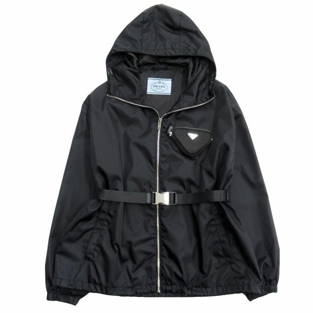 【中古】未使用品 21aw プラダ PRADA トライアングルポーチ付 Re-Nylon ナイロン ジャケット ブルゾン パーカー