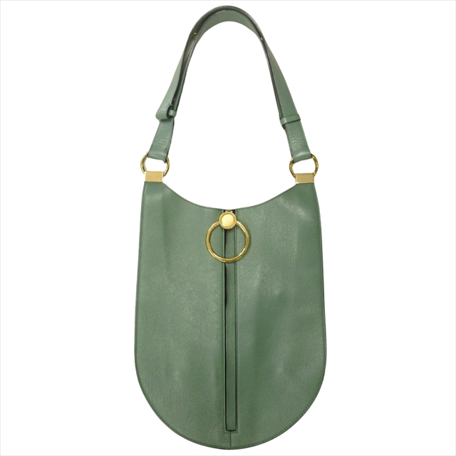 【中古】美品 19ss マルニ MARNI イヤリング EARRING ショルダー ハンド バッグ 鞄 トート レザー エッグ 緑 グリーン