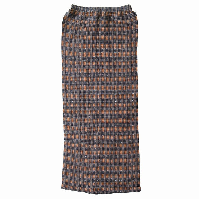 【中古】美品 97AW イッセイミヤケ ISSEY MIYAKE プリーツ加工 総柄 イージー ロング スカート サイズM ◆６