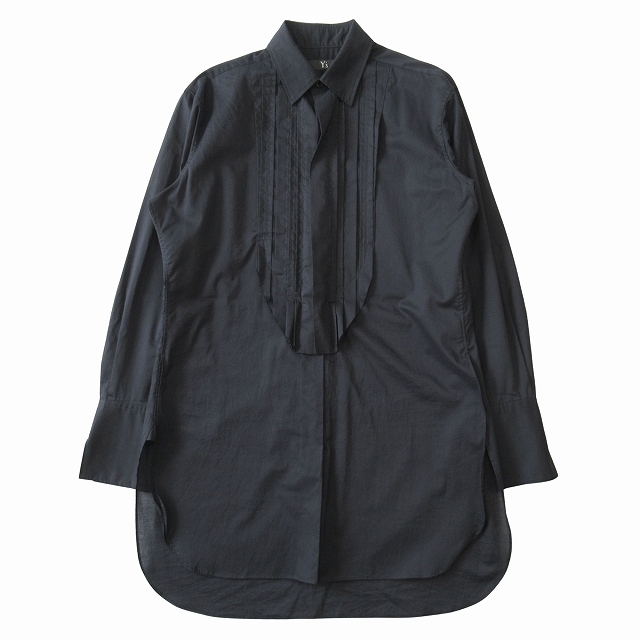 【中古】美品 23SS ワイズ Y's ヨウジヤマモト YOHJI YAMAMOTO ピンタック ジップアップ シャツ ブラウス ワンピース