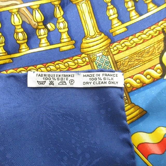 未使用！HERMES カレ90 LUNA PARK 遊園地 馬 シルク ボルドー 中古
