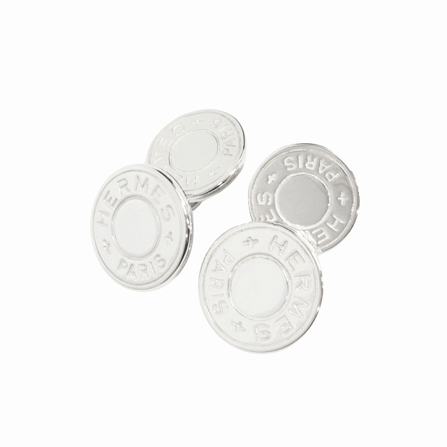 美品】HERMES セリエ チェーン カフリンクス カフス シルバー系 箱付き