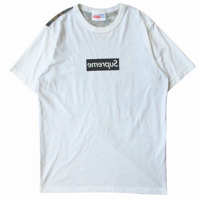 【中古】13SS シュプリーム × コムデギャルソンシャツ ミラー 反転 ボックスロゴ Tシャツ Box LogoTee カモフラ