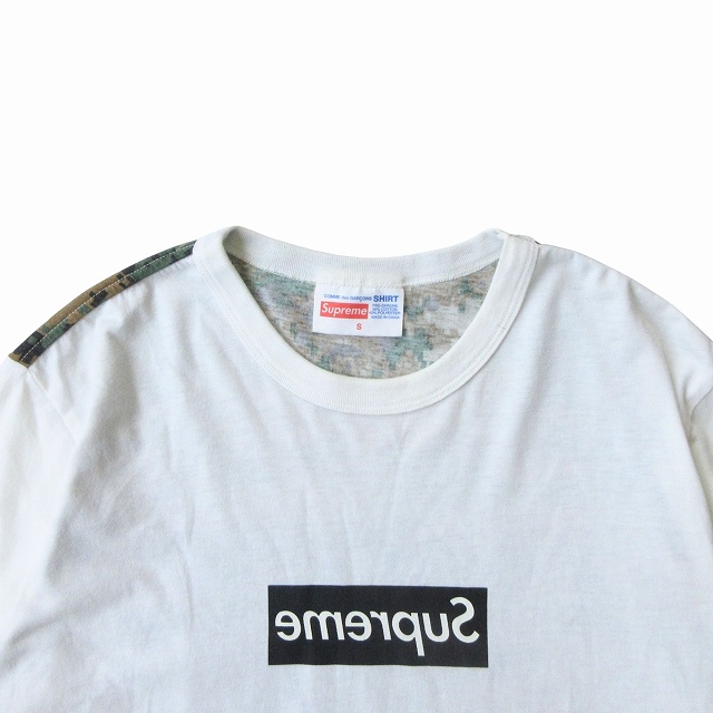 【中古】13SS シュプリーム × コムデギャルソンシャツ ミラー 反転 ボックスロゴ Tシャツ Box LogoTee カモフラ