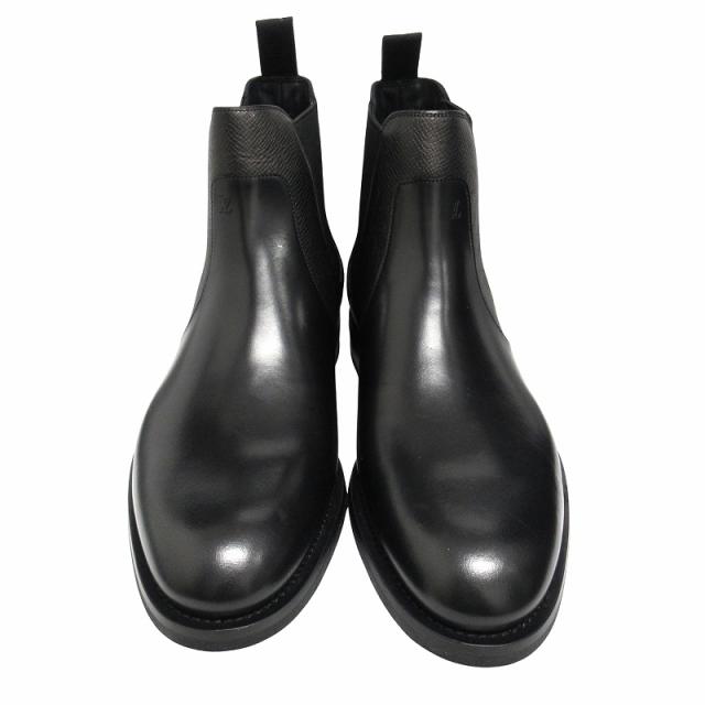 【中古】未使用品 ルイヴィトン タイガ 切替 レザー チェルシー ブーツ サイドゴア LVロゴ シューズ 革靴▽２ 中古】未使用品 ルイヴィトン タイガ 切替 レザー チェルシー ブーツ