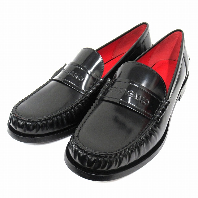 【中古】未使用品 23AW サルヴァトーレフェラガモ Salvatore Ferragamo "IRINA" カウハイド レザー ローファー ◆６