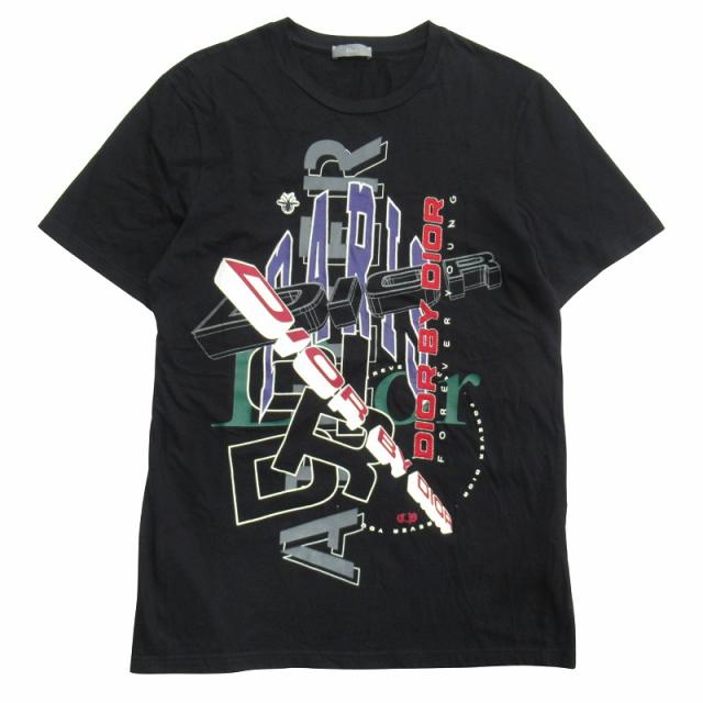 【中古】良品 17aw ディオールオム Dior HOMME by Kris Van Assche ロゴ プリント 刺繍 Tシャツ カットソー Bee 蜂