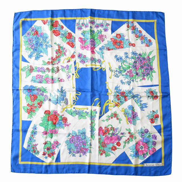 Christian Dior 花柄シルクスカーフ Dior D-Floral ミッツァ スカーフ
