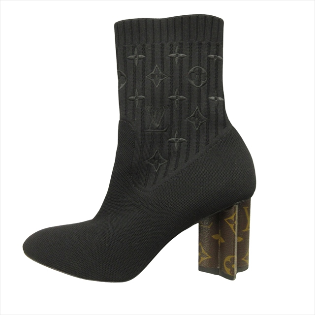 【中古】美品 ルイヴィトン LOUIS VUITTON シルエット アンクルブーツ シューズ ショート ソックス モノグラム 1A855A