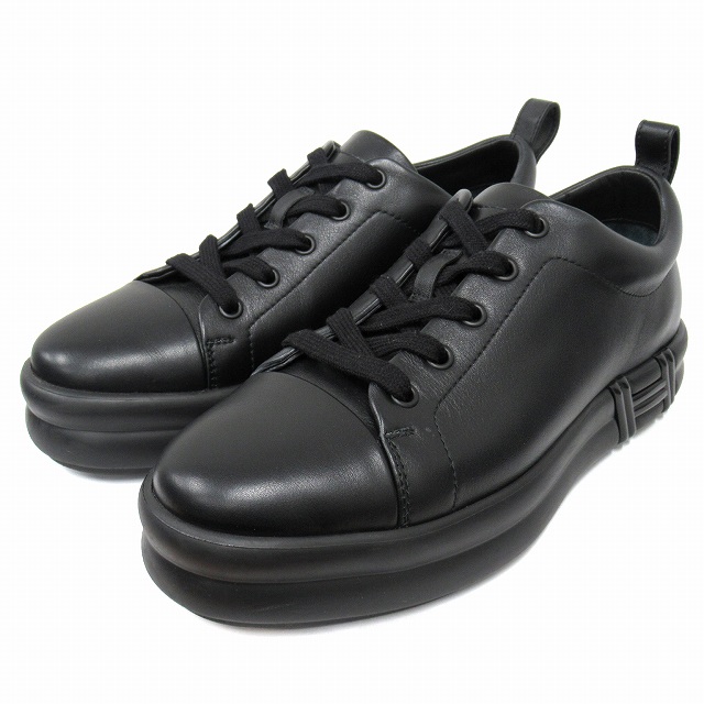 【中古】美品 エルメス HERMES "Happy" ハッピー スニーカー シューズ 靴 ローカット レザー サイズ38 24.5cm ◆８