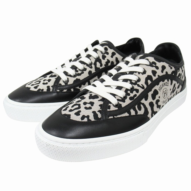 【中古】未使用品 エルメス HERMES "Get" ゲット スニーカー シューズ 靴 ローカット トワルH・アンプリメ ◆８