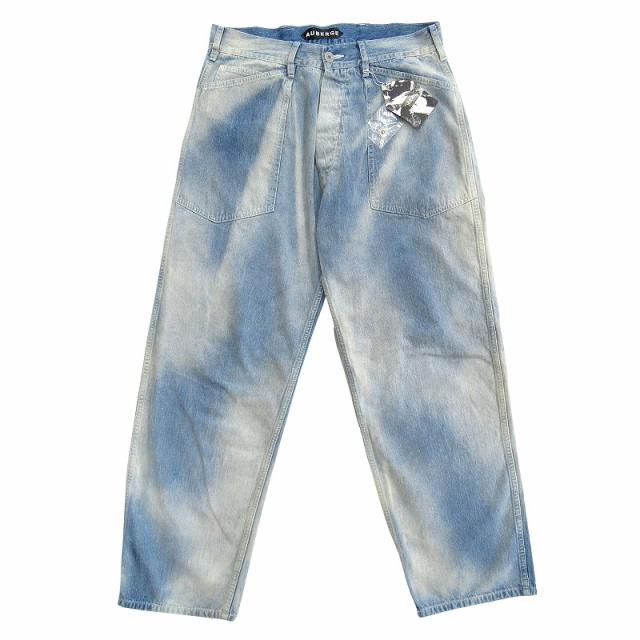 【中古】美品 25ss オーベルジュ AUBERGE ガスパールBL ライト デニム トラウザーズ パンツ ブリーチ加工